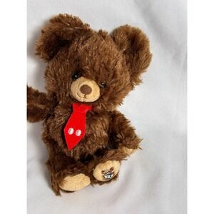 Disney UniBEARsity Brown Bear Plush Keychain Ludwig Von‎ Drake Red Tie 7 Inch